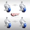 Service Caster 3.5 Inch SS Blue Polyurethane Swivel 1/2 Inch Threaded Stem Caster Set Brake SCC SSTS20S3514-PPUB-BLUE-TLB-121315-4 - alternate 4